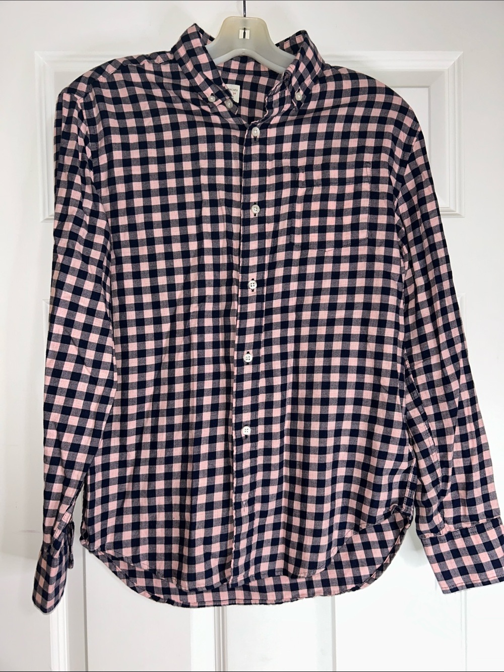 Crewcuts Pink and Navy Gingham Button-Down flannel Shirt